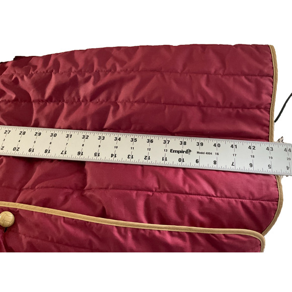 Fingerhut Fashions Women's 18 Red Maroon Coat Quilted Faux Fur Trim Details - Picture 5 of 14